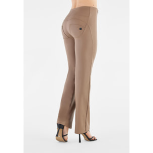 WR.UP® similpelle wide leg vita alta con doppia zip