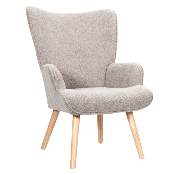 Fauteuil Bouclette Taupe