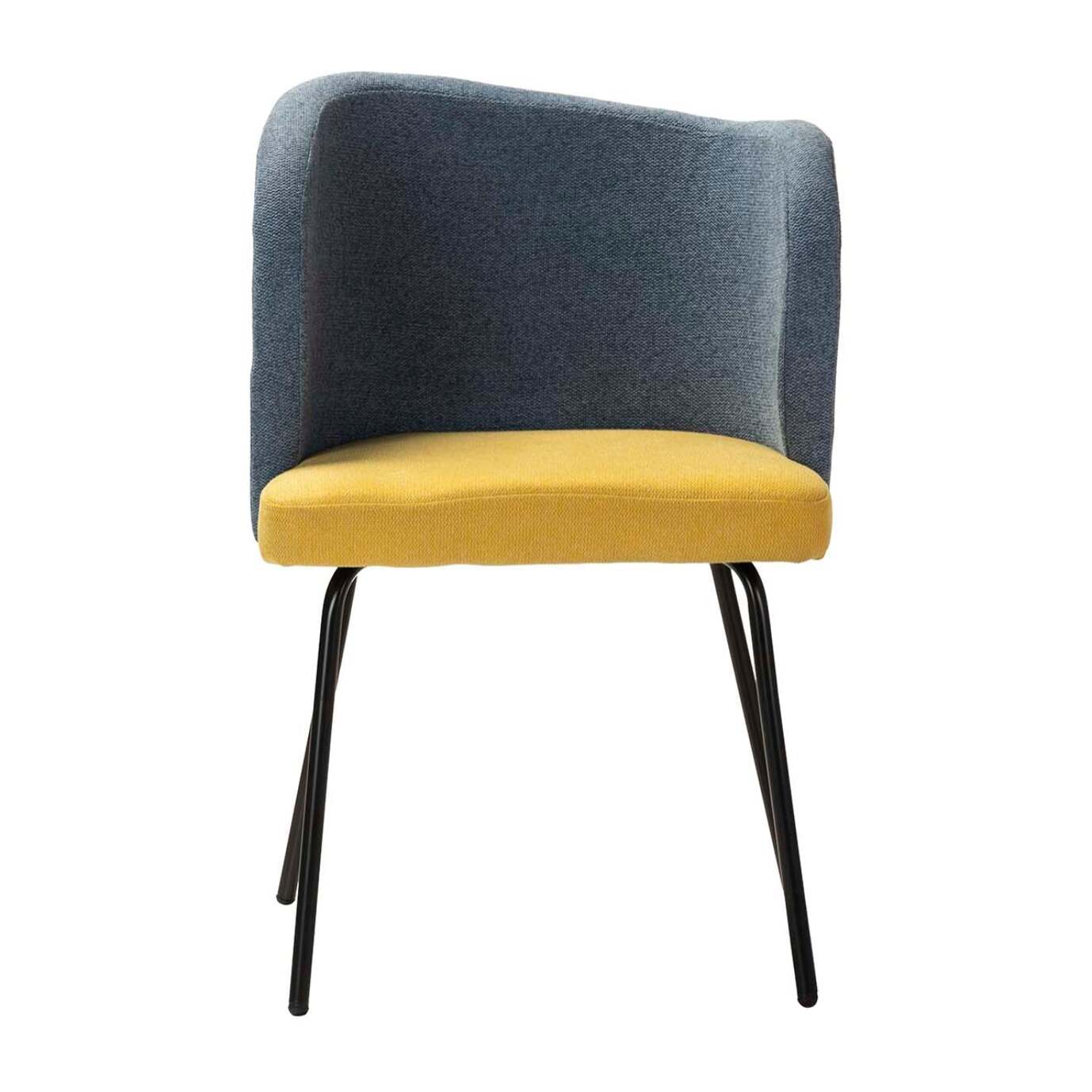 Silla Lino Poliester Azul Amarillo 53x54x81 Cm