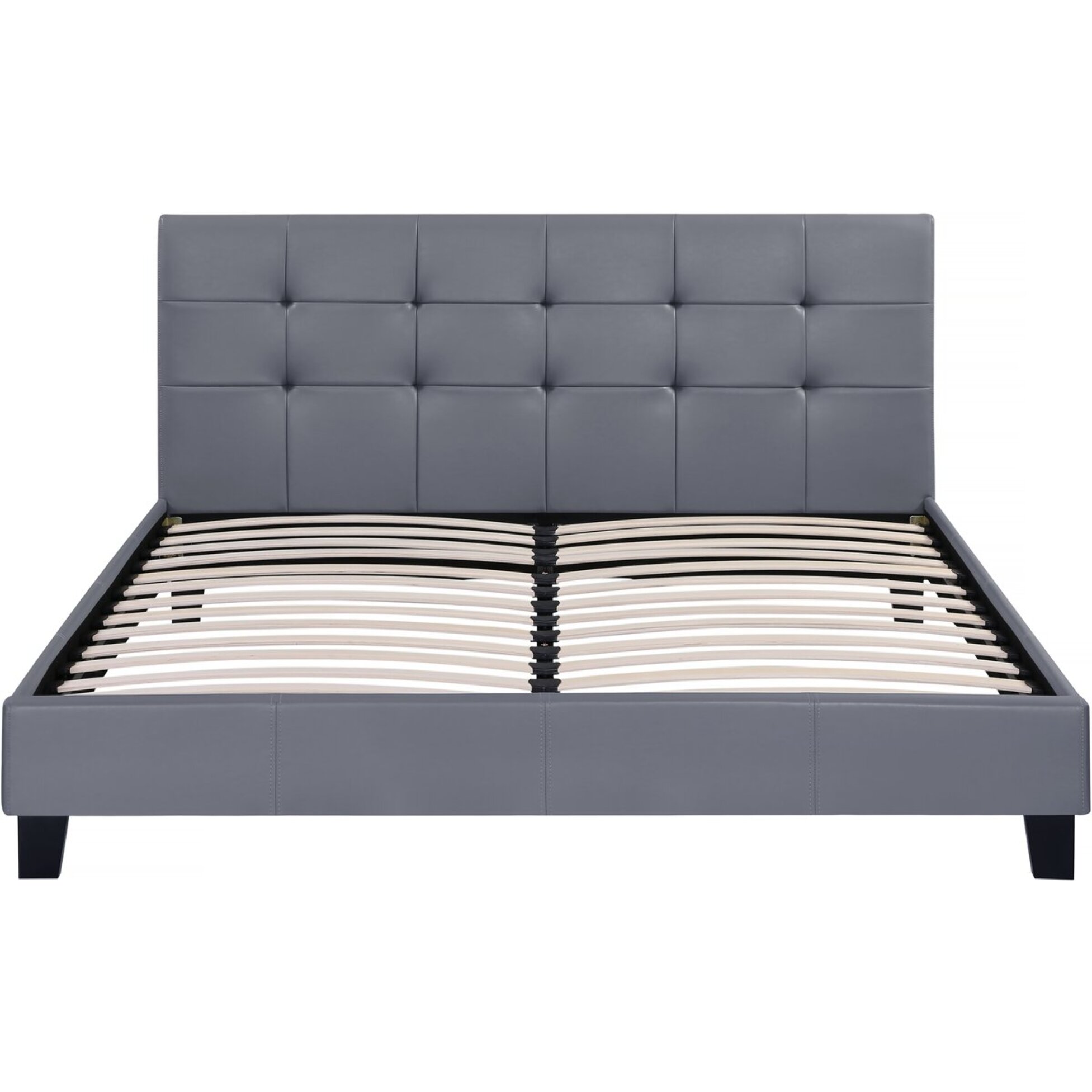 Lit double en pvc "Julia" - 140 x 190 cm - Gris