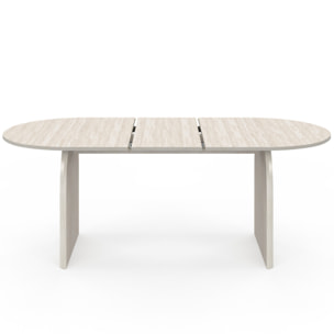 Table à manger extensible Japandi 160-200cm effet travertin