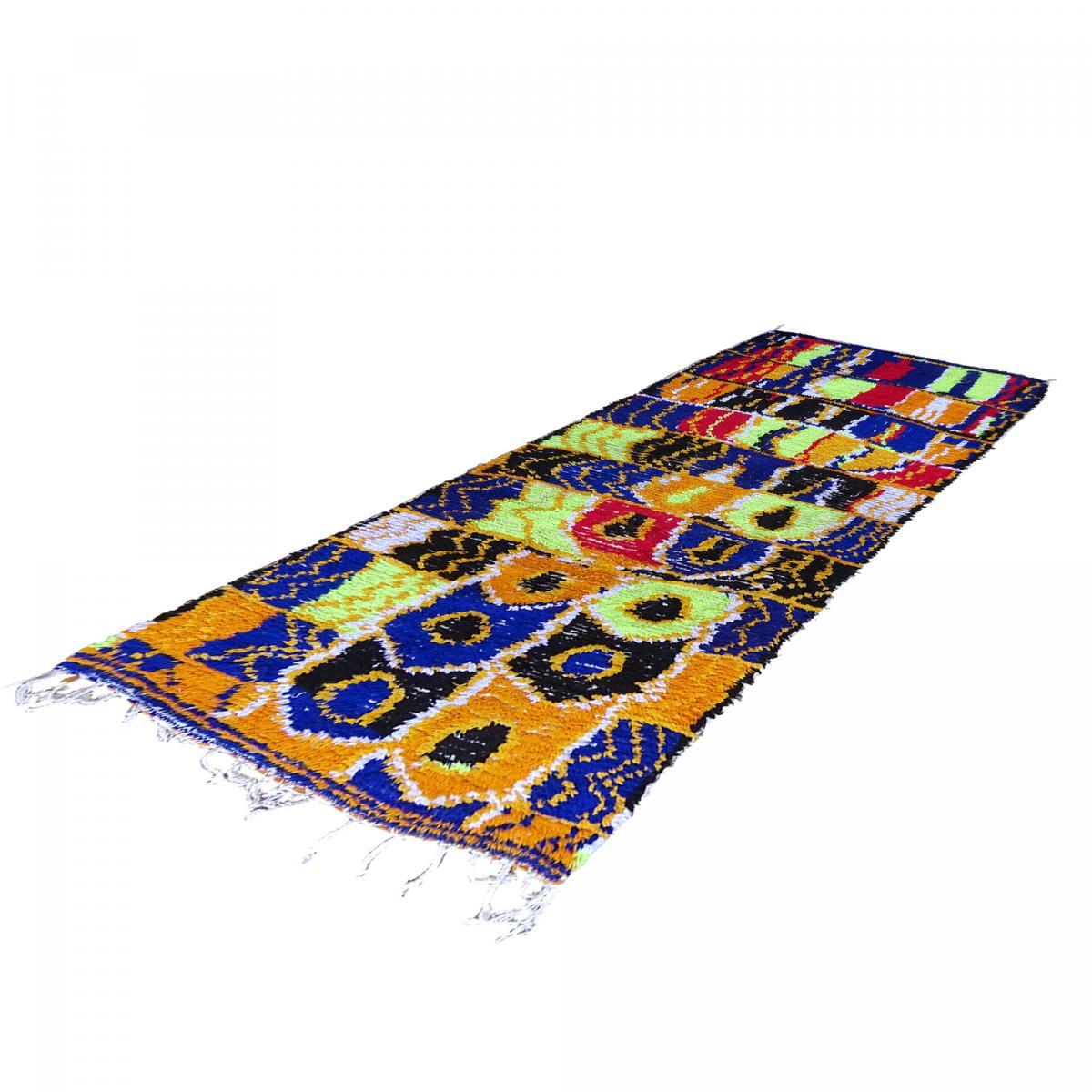 Authentique tapis berbère fait à la main en laine motif ethnic VIRE