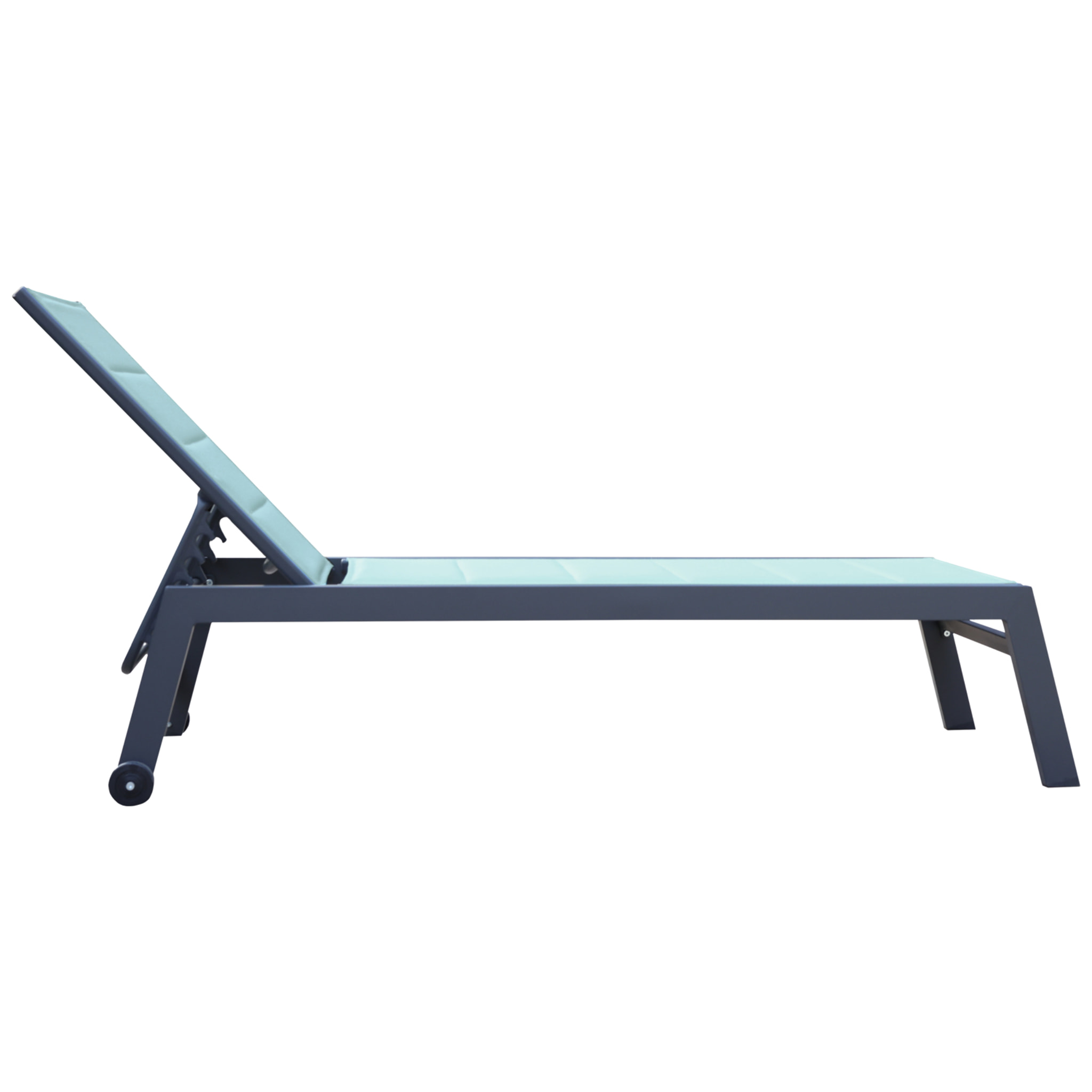 Bain de soleil BARBADOS en textilène vert d'eau - aluminium anthracite