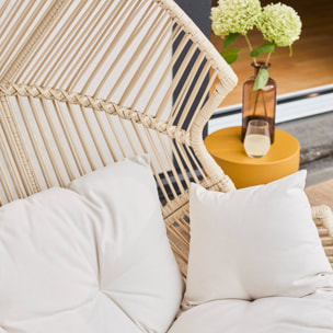 Fauteuil oeuf de jardin acier et résine  SOLENZA