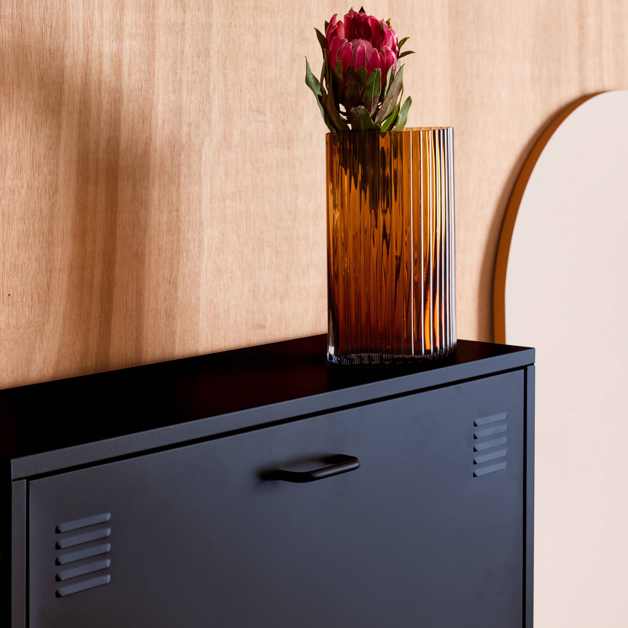 Meuble à chaussures industriel métal 3 abattants ALABAMA