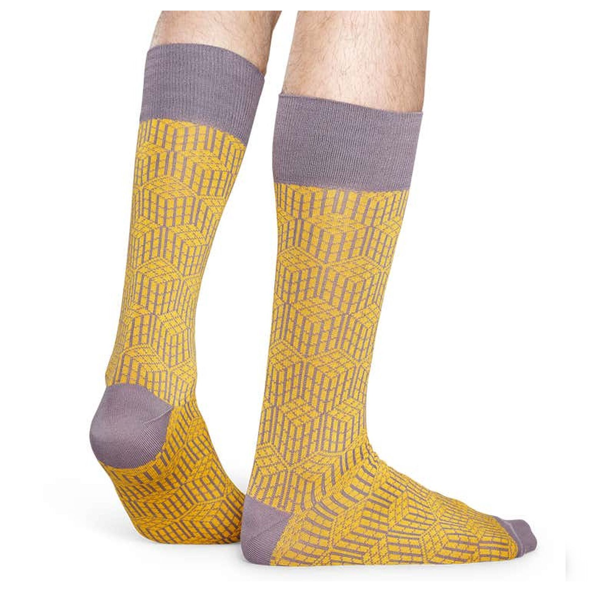 Calcetines dressed geometric amarillo y lila