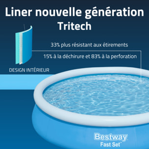Bestway Piscine gonflable ronde Bestway Fast Set 366 x 76 cm bleu