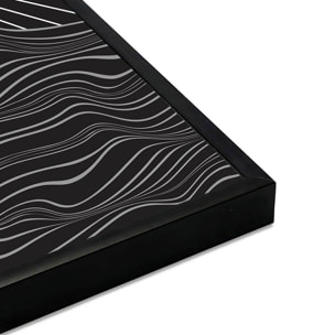 Affiche encadrée abstraite soleil lignes noires Affiche + cadre en métal - Noir