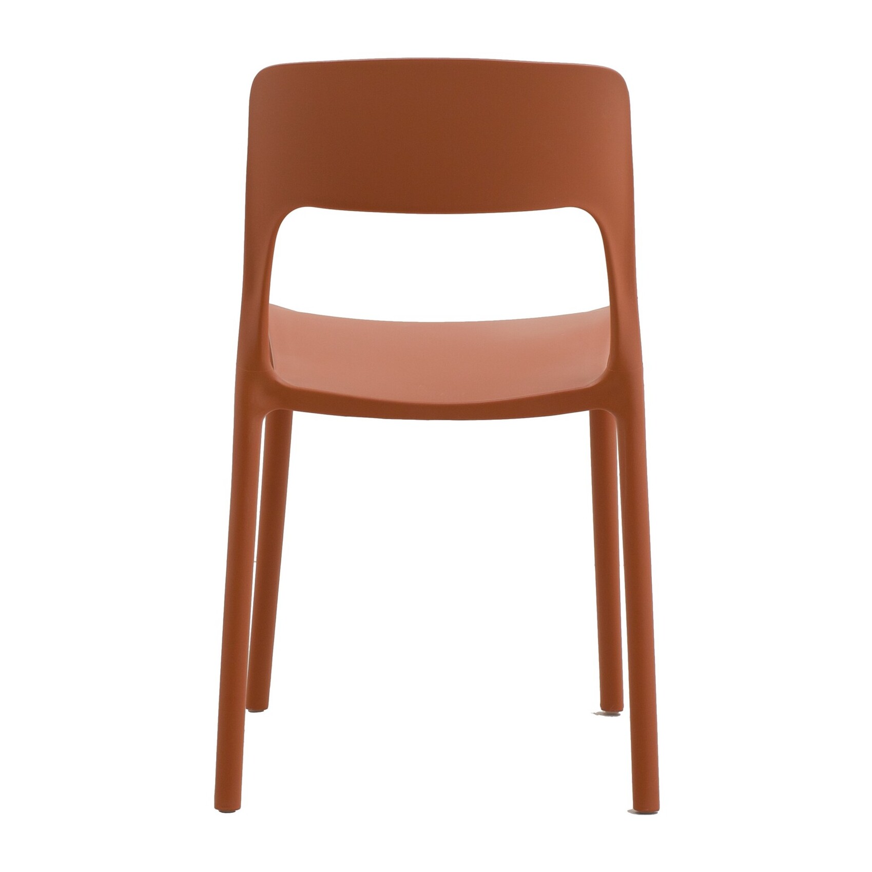 Set di 4 sedie SOUTH BEACH in polipropilene terracotta, impilabili