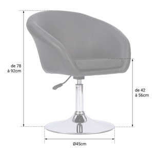 Tabouret de bar en simili gris GABIN