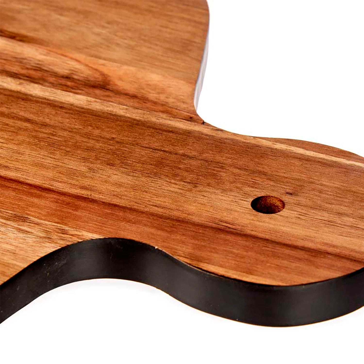 TABLA CORTAR MADERA CON BORDE NEGRO 40CM