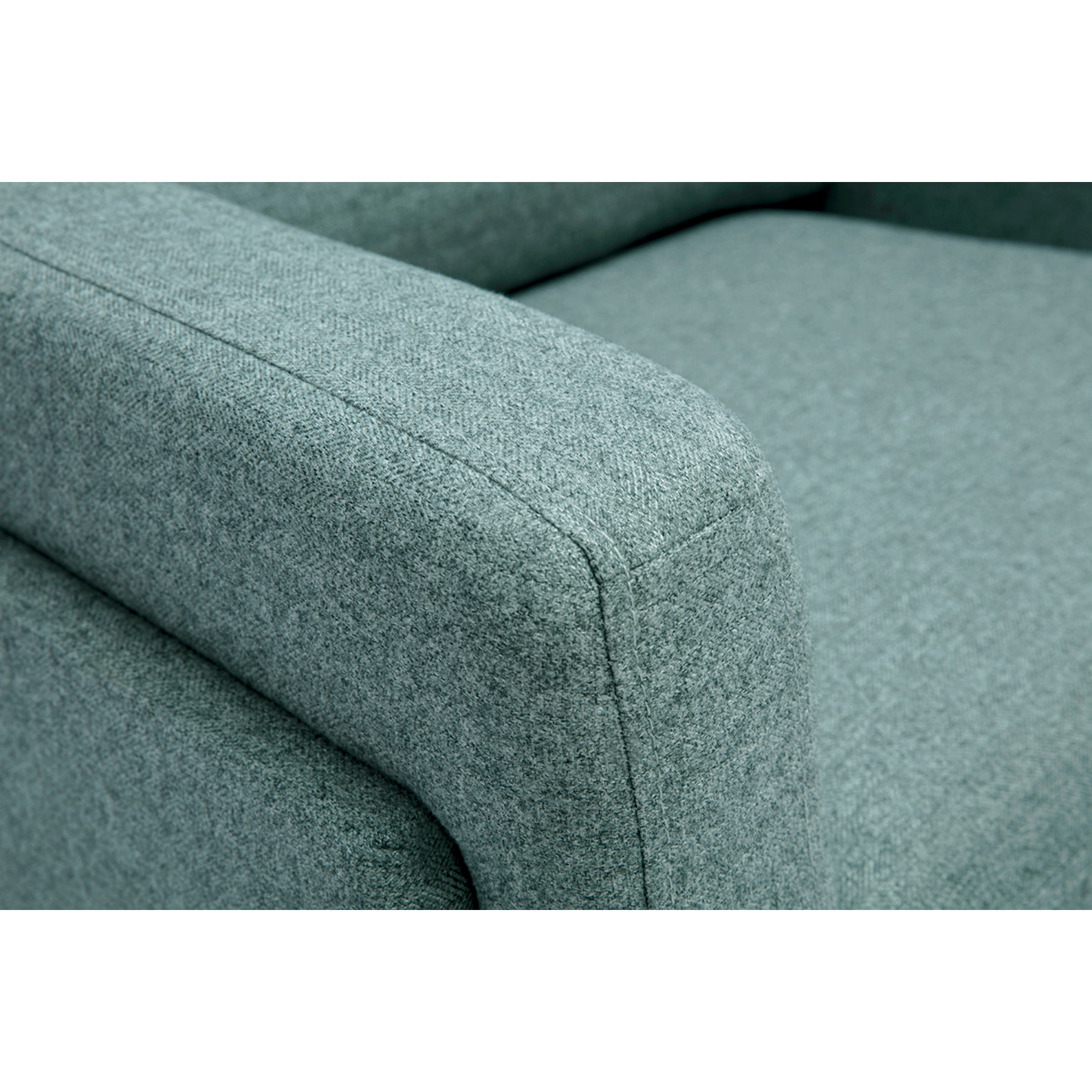 Fauteuil design en tissu vert de gris et métal noir MOSCO