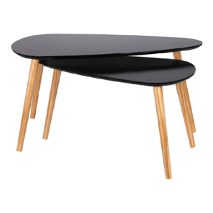 Table Gigogne Bois Galet Noir