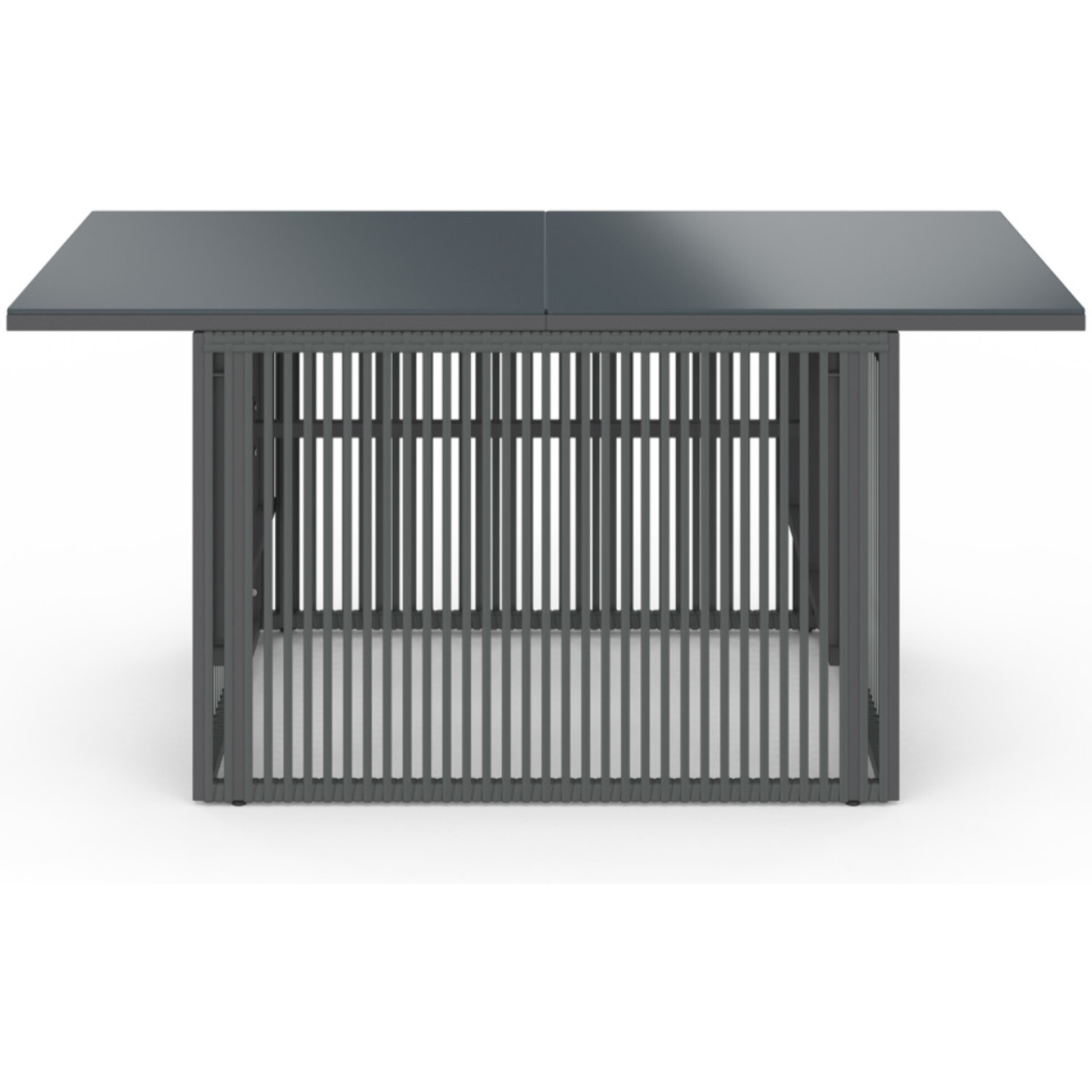 Table de jardin relevable Ozéa 100cm verre trempé gris