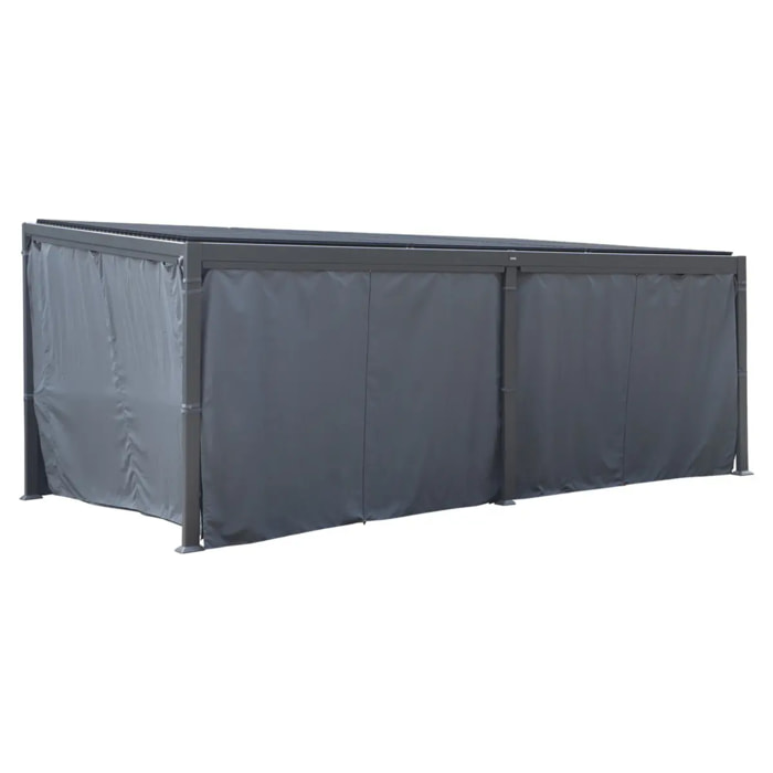 Rideaux pour pergola biocliamtique "Avila" Ardoise 6 x 3,5m en polyester
