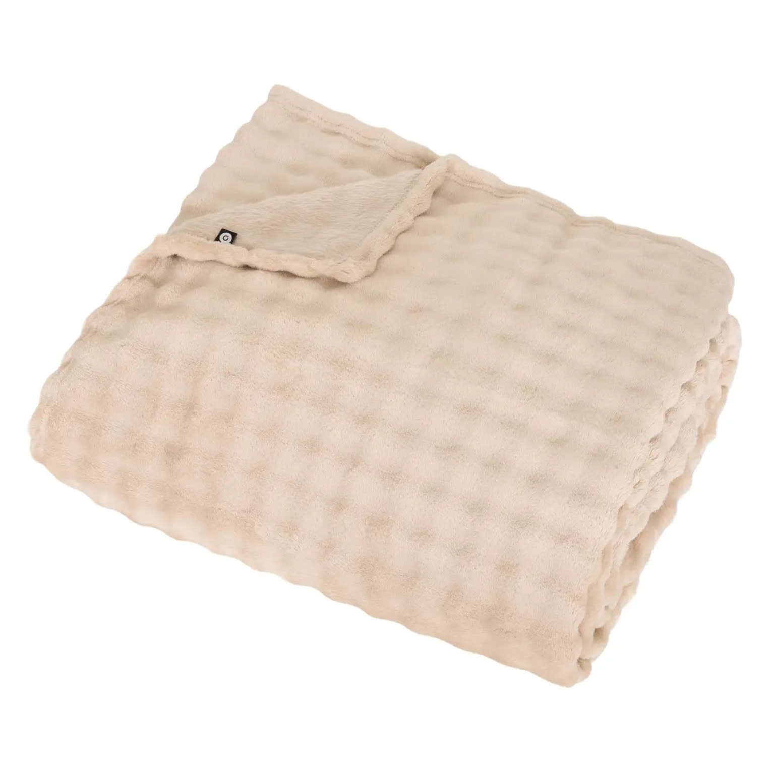 Plaid Zephy 180x230cm effet fausse fourrure beige