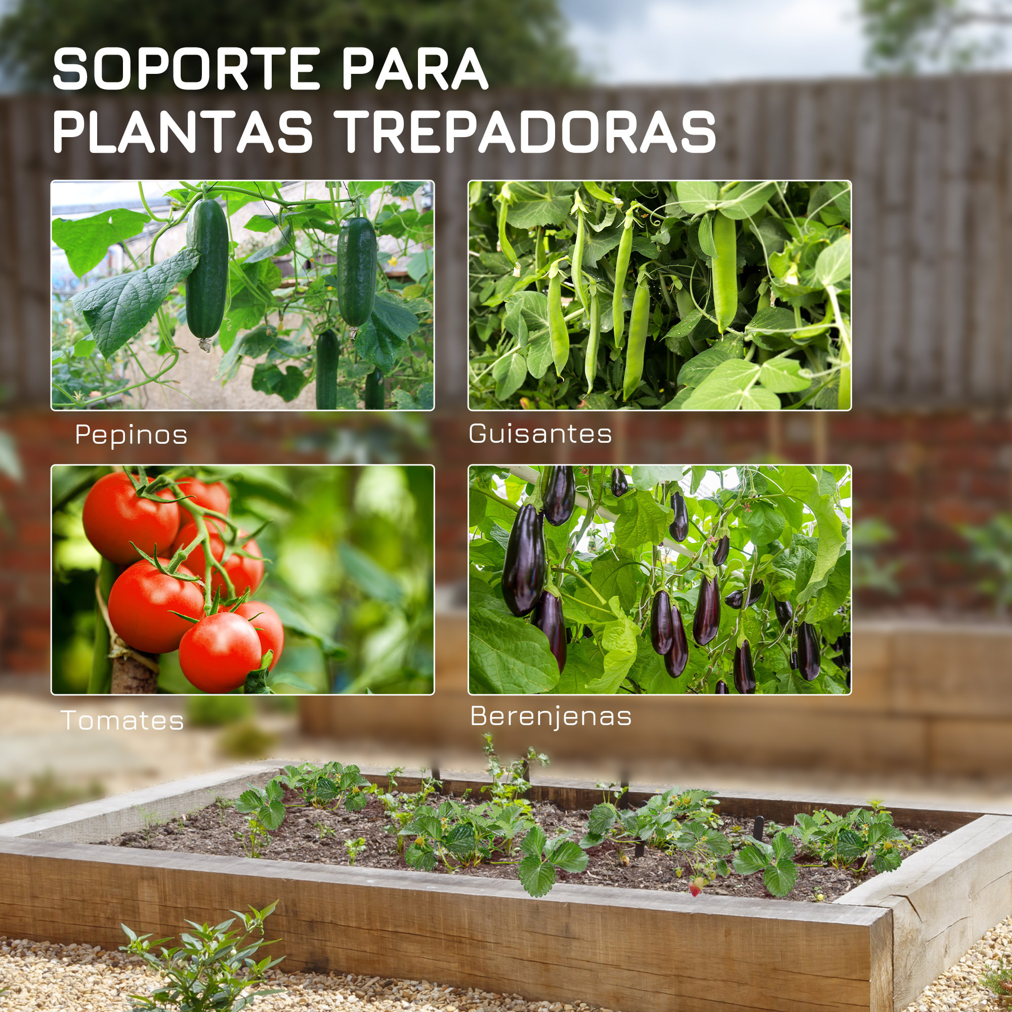 Enrejado de Jardín Triángulo Soporte para Plantas Trepadoras con Marco de Acero para Frutas Verduras Flores Decoración Exterior Patio Terraza 180x100x180 cm Verde