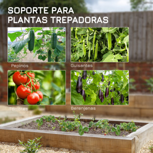 Enrejado de Jardín Triángulo Soporte para Plantas Trepadoras con Marco de Acero para Frutas Verduras Flores Decoración Exterior Patio Terraza 180x100x180 cm Verde