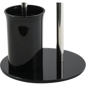 Escobillero de WC en Vidrio, Acero inoxidable y plástico en color Negro