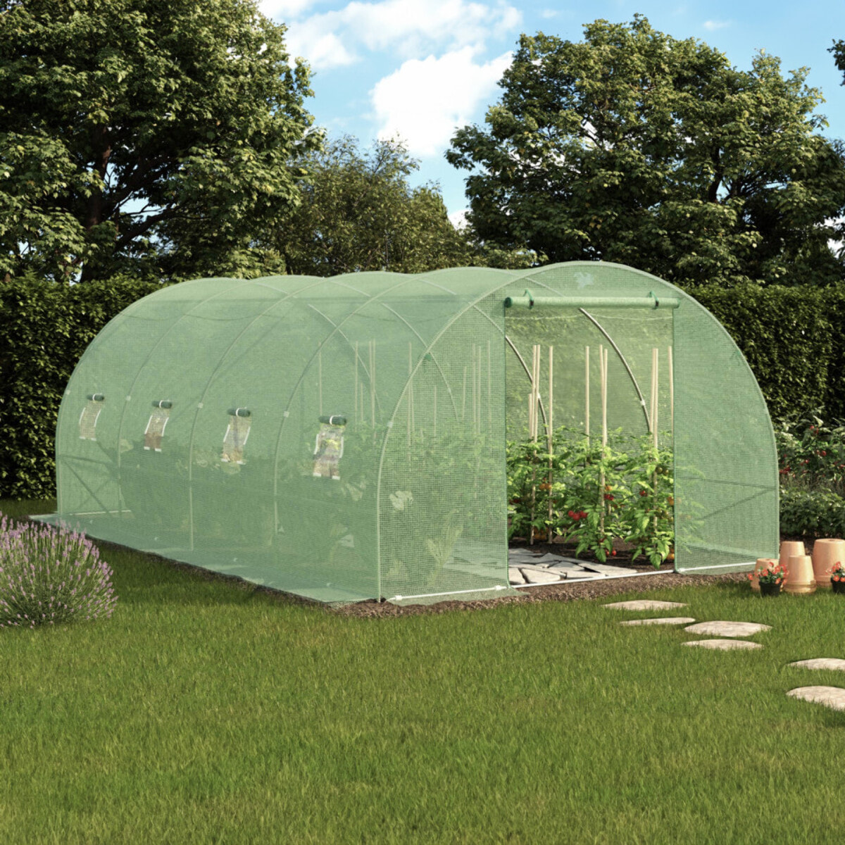 Serre 18m² verte - gamme maraichère