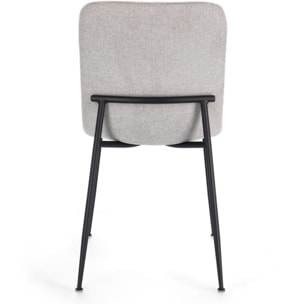 Set di sedie RINAS grigio chiaro e gambe acciaio nero