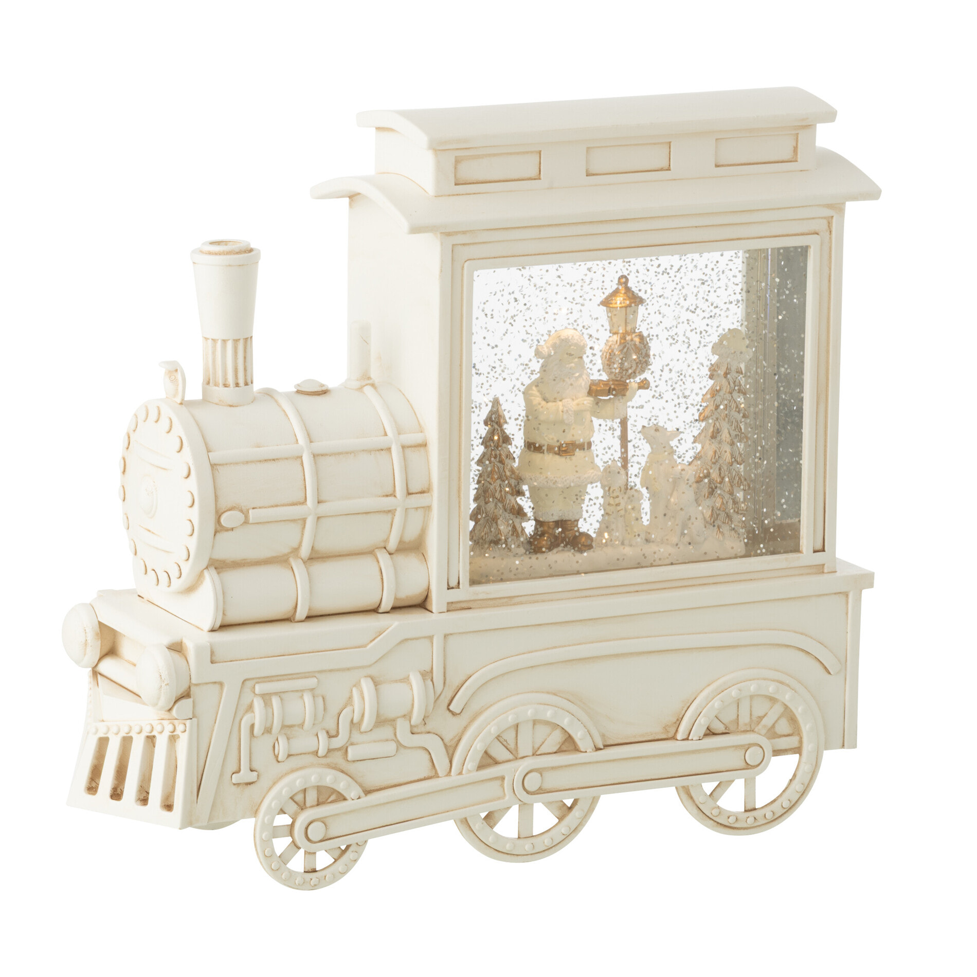 J-Line boule de neige Locomotive - plastique - blanc