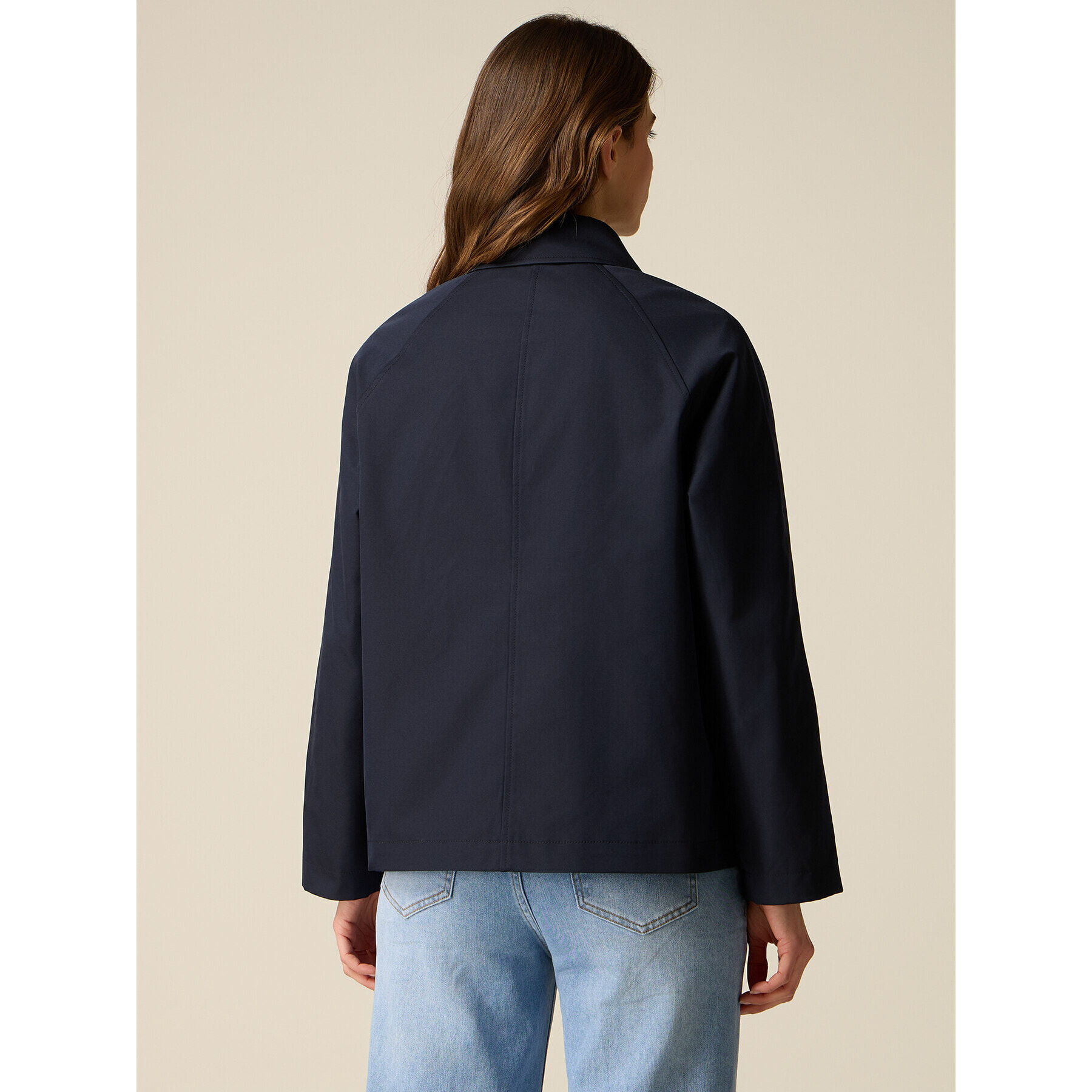 Oltre - Gabardina corta cruzada - Azul