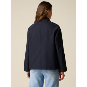 Oltre - Gabardina corta cruzada - Azul