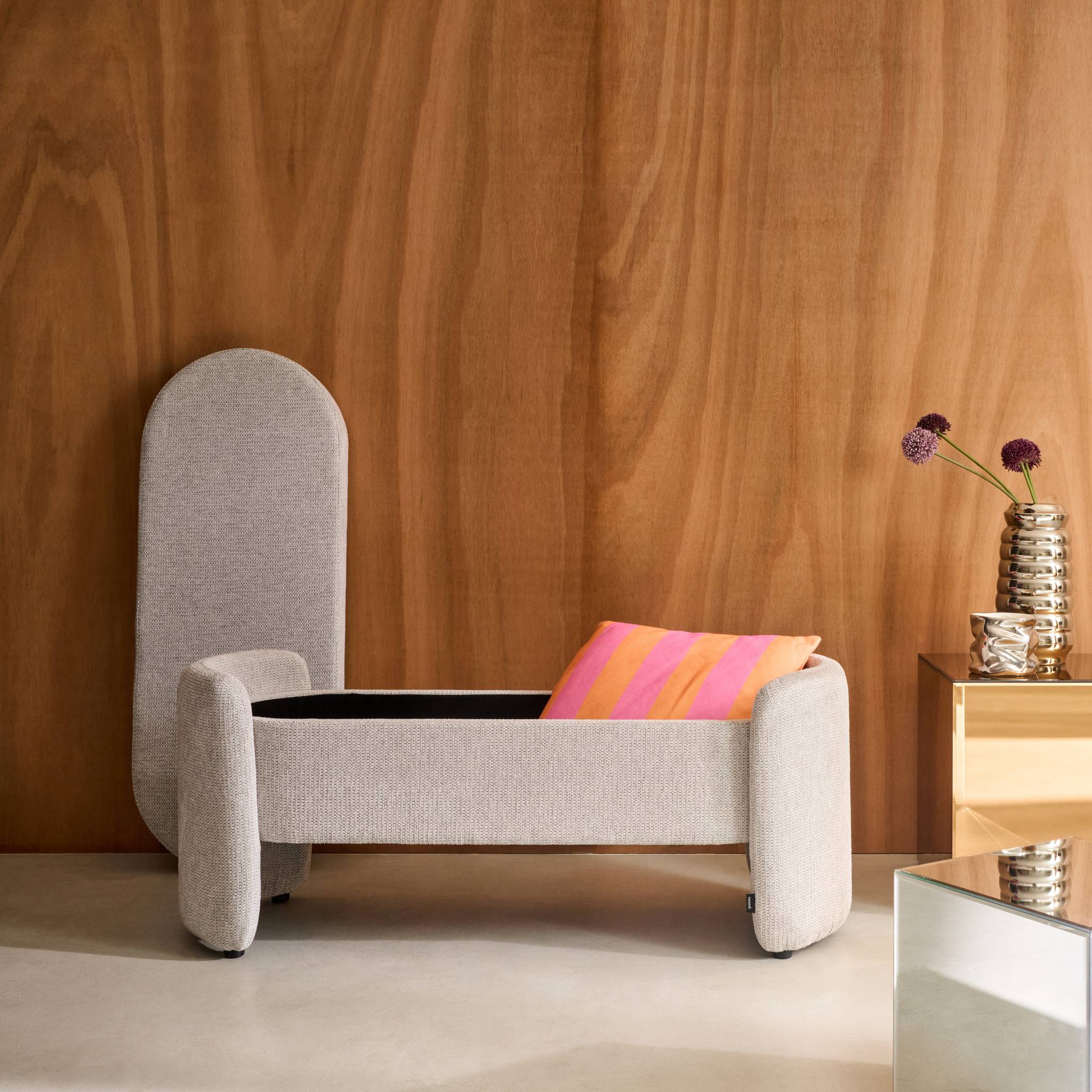 Banc coffre, bout de lit contemporain tissu KALO