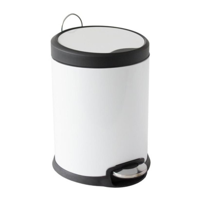 Poubelle à pédale Inox 5L Blanc MSV