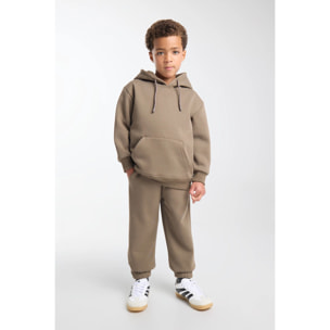 Chándal deportivo de niño afelpado sudadera y jogger ancho verde botella