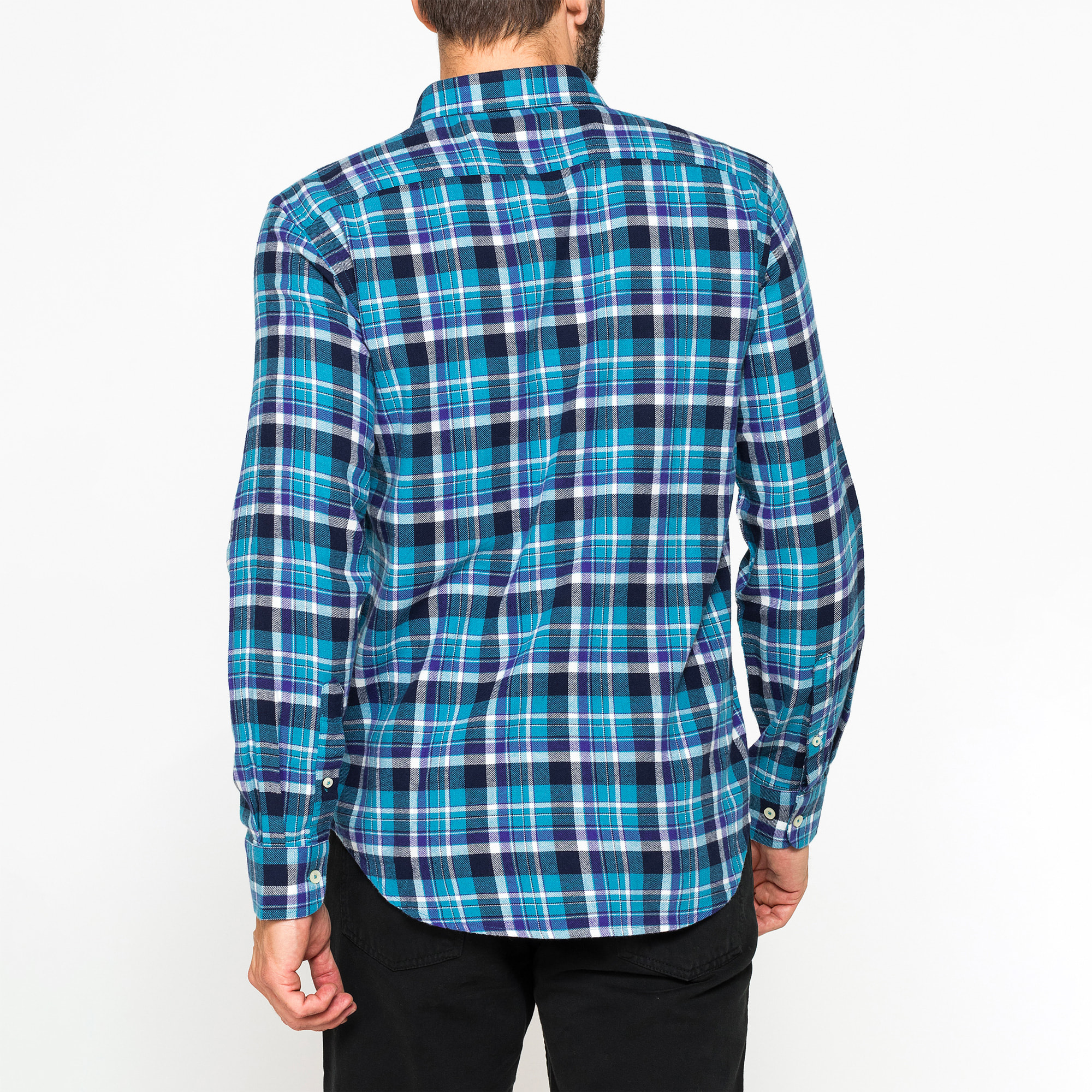 CAMICIA FANTASIA TINTO FILO IN FLANELLA LEGGERA