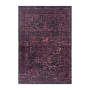 FIESTA - Tapis oriental effet vieilli rouge foncé