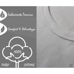 2 Maglie Termiche Uomo Manica Corta Girocollo 100% Cotone De Fonseca, Art. DEFTGU130, Bianco