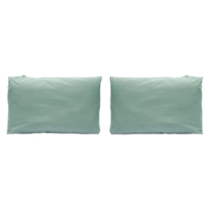 2 Fundas de almohada 100% algodón verde agua 50x75 cm