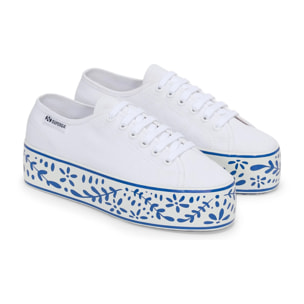 Scarpe da donna Superga Bianco 3790 Platform Ceramic Print Leggera