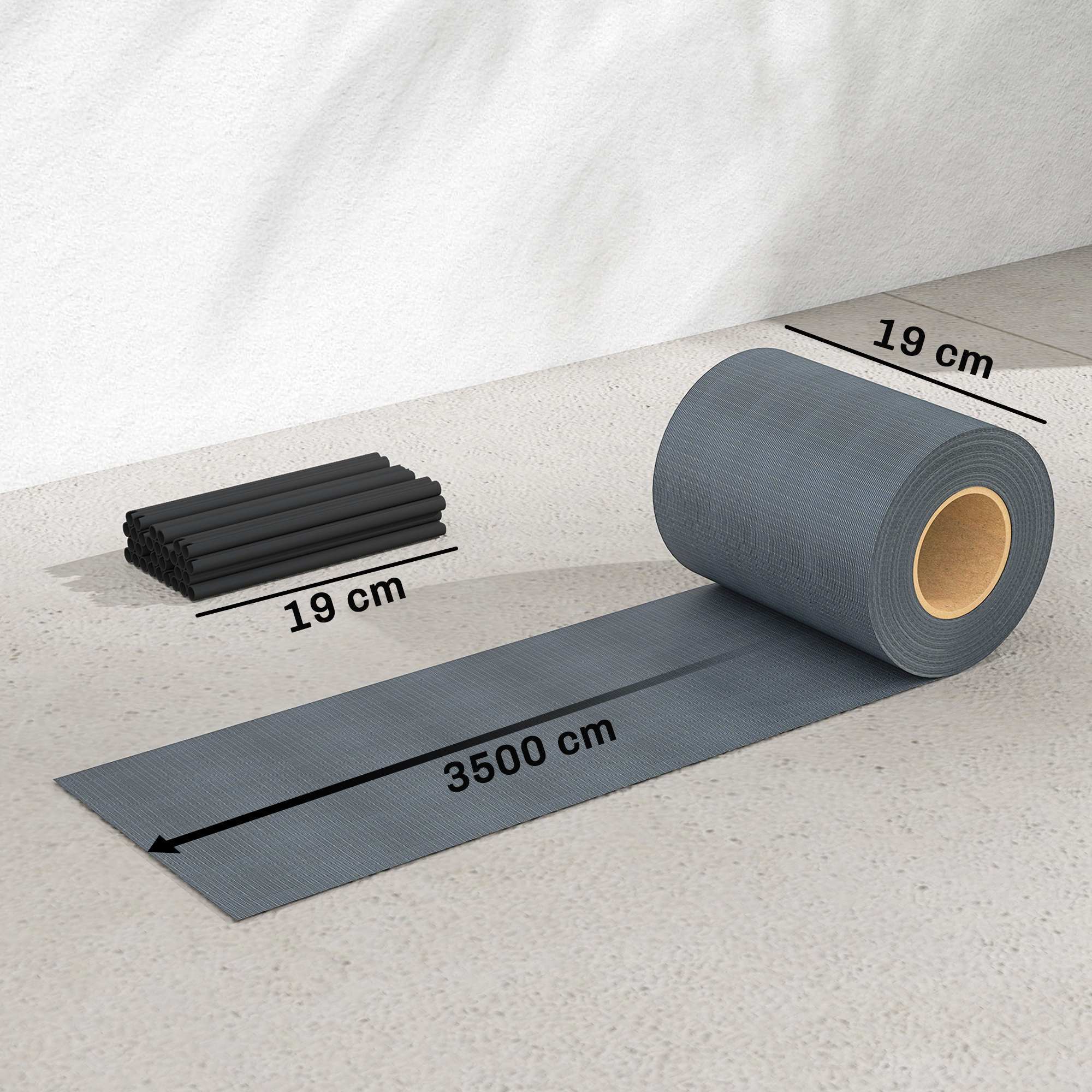 Kit de lamelles occultantes PVC brise vue 35m x 19cm avec 120 clips gris