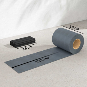 Kit de lamelles occultantes PVC brise vue 35m x 19cm avec 120 clips gris