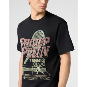 PHILIPP PLEIN Round Neck T-Shirt Tennis Club Strass