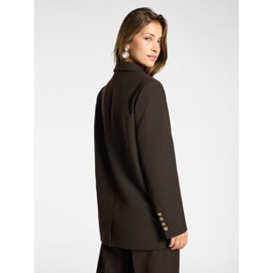 Elena Mirò - Blazer sartoriale in twill misto lana - Marrone