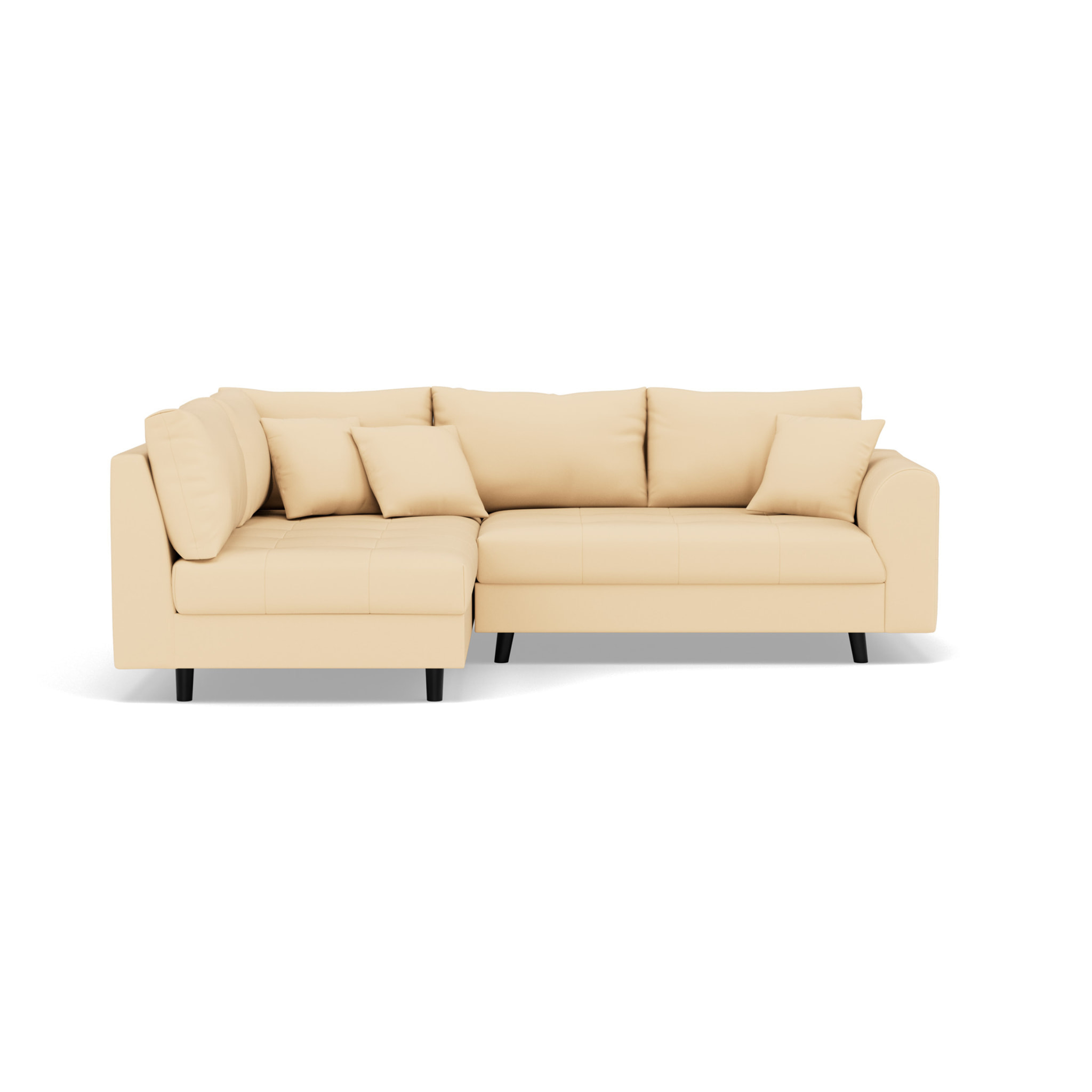 Rune - canapé d'angle gauche 4 places en simili - Beige