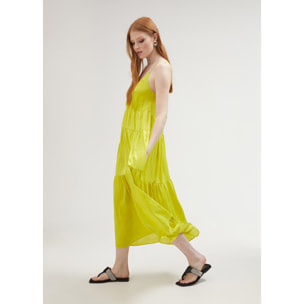 Vestito con spalline e volant