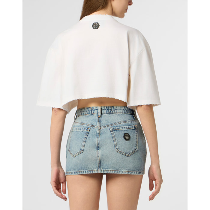 PHILIPP PLEIN Cropped T-Shirt Cannes Tennis Club