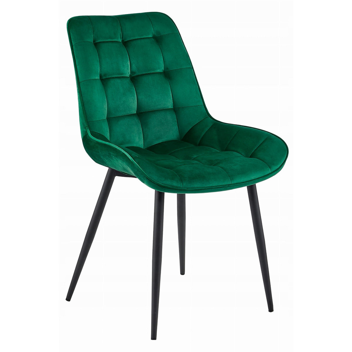 Set di 2 sedie Bera in velluto verde scuro e gambe nere