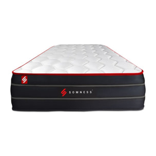 Ensemble - Matelas Hybride 26cm d'épaisseur - 7 zones de confort - Confort équilibré - Sommier tapissier en kit - 1 place