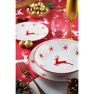 Servizio Tavola 18 pezzi Excelsa - Nordic Christmas, Porcellana Bianco