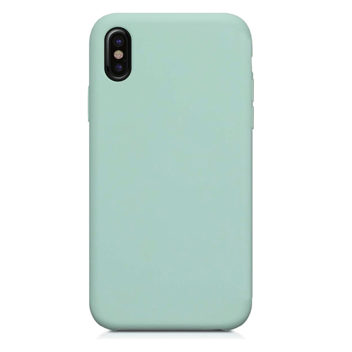 Coque iPhone X/XS Silicone Liquide toucher doux, Anti Chocs Vert Pâle