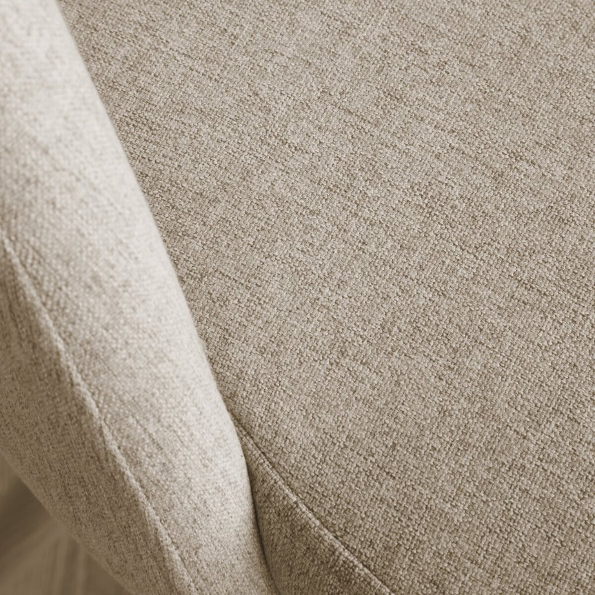 Chaise rembourrée Onna -tissu et bois-couleur beige 52 x 85 x 59 cm