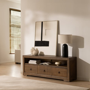 Meuble tv Oblak -bois massif d'araucaria-couleur nogal 160 x 60 x 40 cm