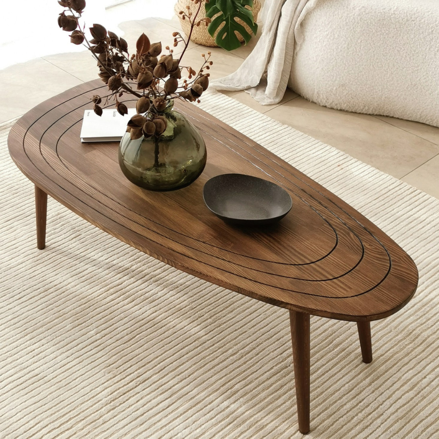 Table basse bois foncé NINA